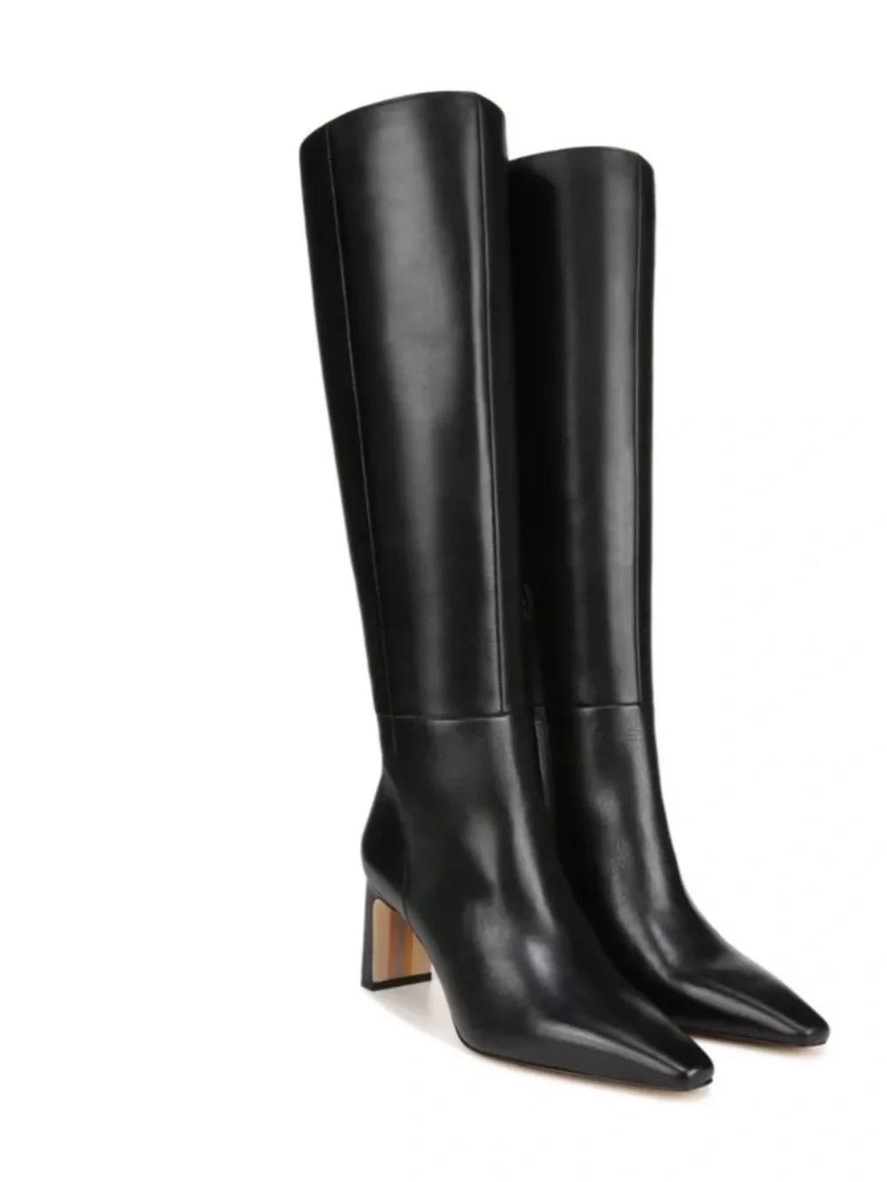 MUCCCUTE Classic Black Over-the-Knee Leather Boots with Block Heel